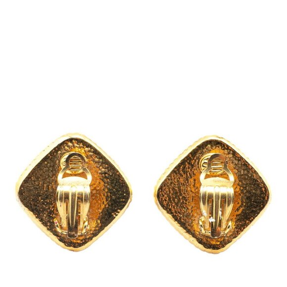 CHANEL Gold Diamond Logo Earrings - Picture 2 of 3